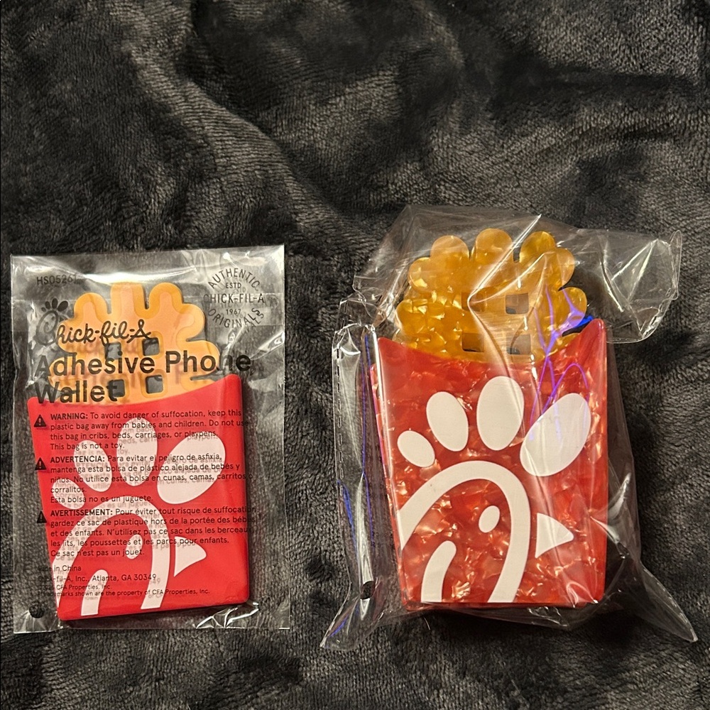 Chic Fil A Large Waffle Fry Hair Clip and Adhesive Phone Wallet